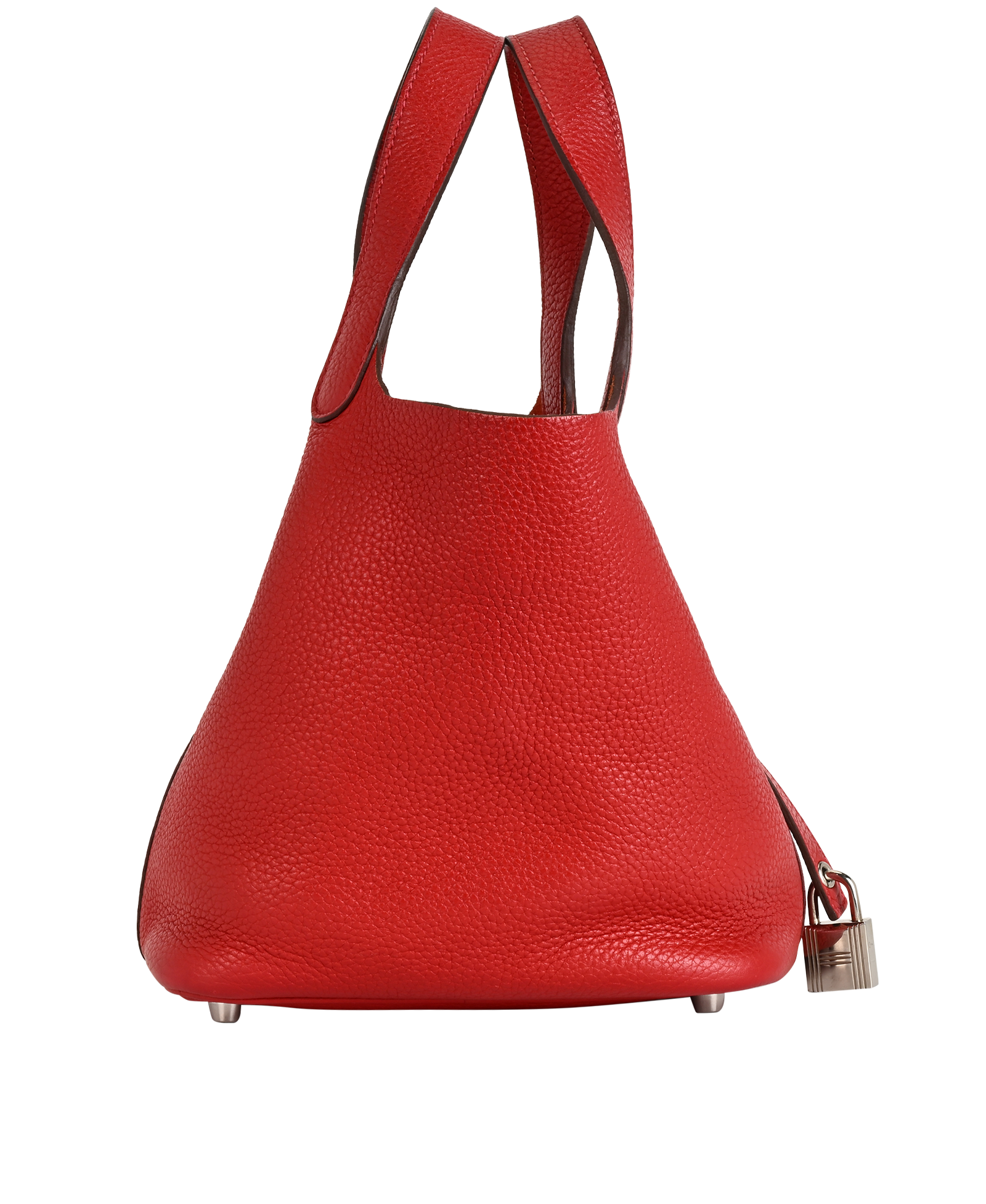 Picotin 18 In Clemence Rouge Grenat, &pound;2,500, Handbags, Red, Leather, Side view